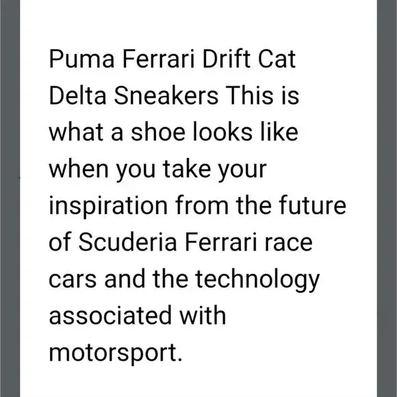 Puma NWOB Ferrari Drift Cat Red and Black Sneakers with Sleek Design 10.5M